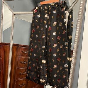 Anthropologie Maeve Black Floral Embroidered Detail